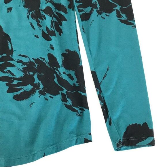 Apt. 9 Essentials Floral Crew Neck Tee Women's XS Long Sleeves Stretch Knit - Picture 3 of 7